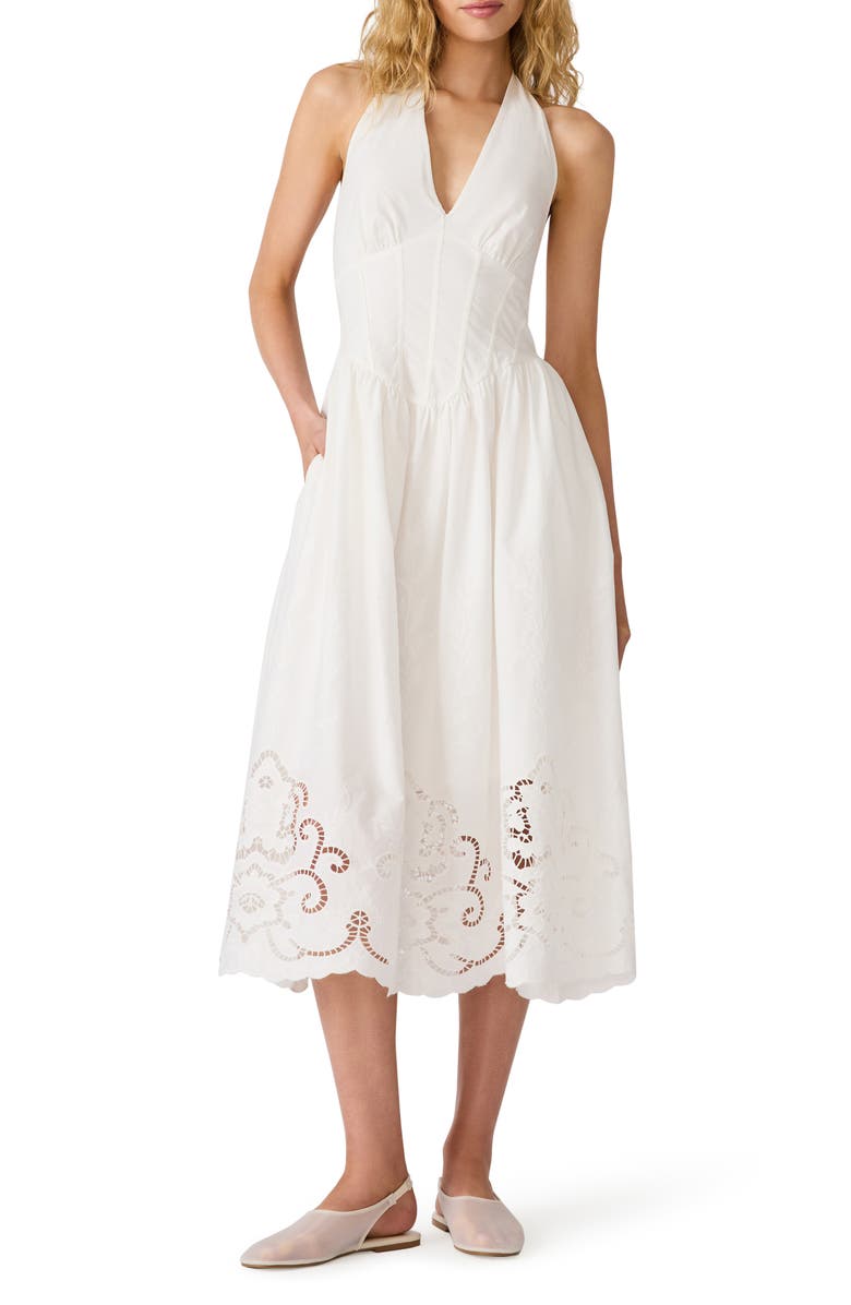 Steve Madden Margie Cutout Halter Midi Dress, Main, color, Antique