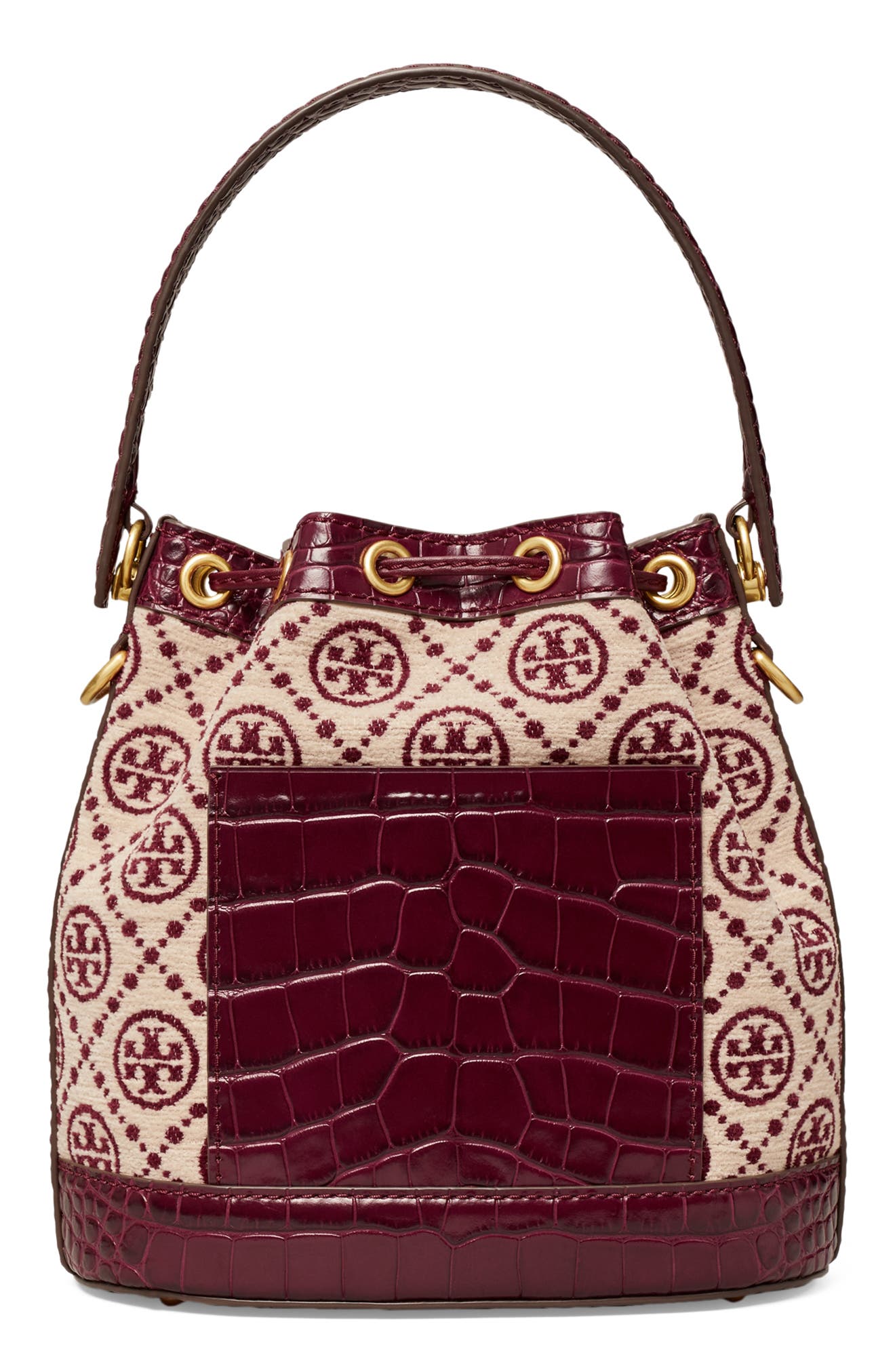 Tory Burch T Monogram Chenille Bucket Bag, Alternate, color, 