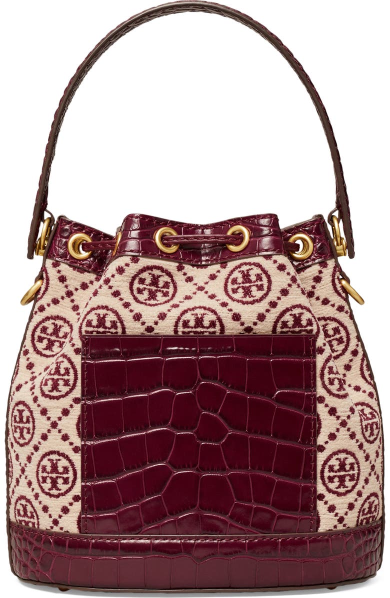 Tory Burch T Monogram Chenille Bucket Bag, Alternate, color,