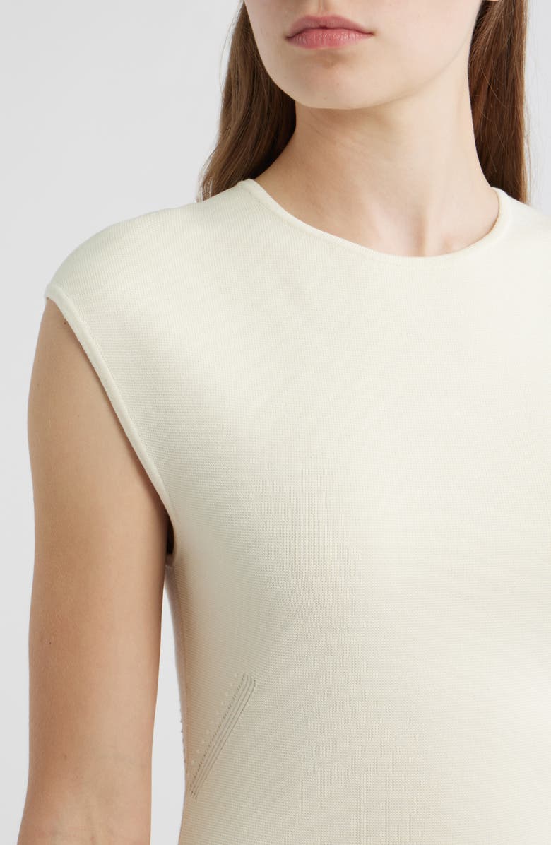 BOSS Farmera Zip Back Knit Top, Alternate, color, Soft Cream