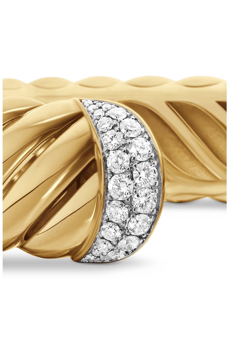 Sculpted Cable 18K Gold & Pavé Diamond Cuff Bracelet, Alternate, color, DIAMOND/ YELLOW GOLD