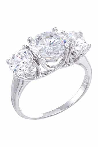 CZ by Kenneth Jay Lane Round Cubic Zirconia Triple Stone Ring