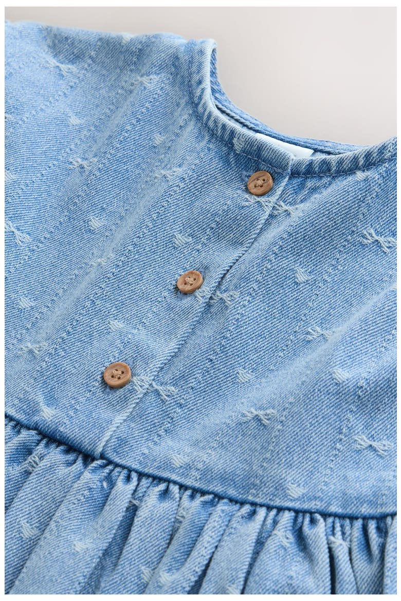 Kids' Bow Jacquard Denim Dress, Alternate, color, BLUE