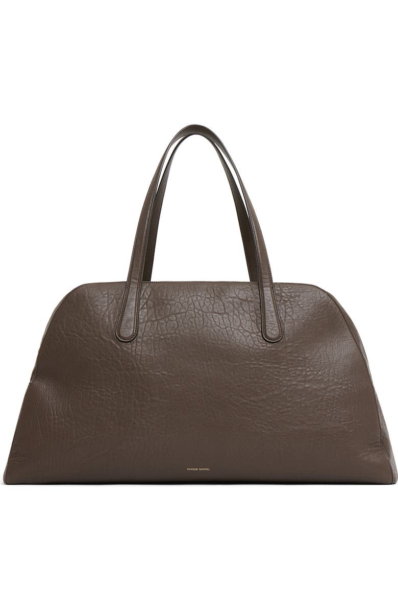 Mansur Gavriel Helios Leather Travel Bag, Main, color, Ebony