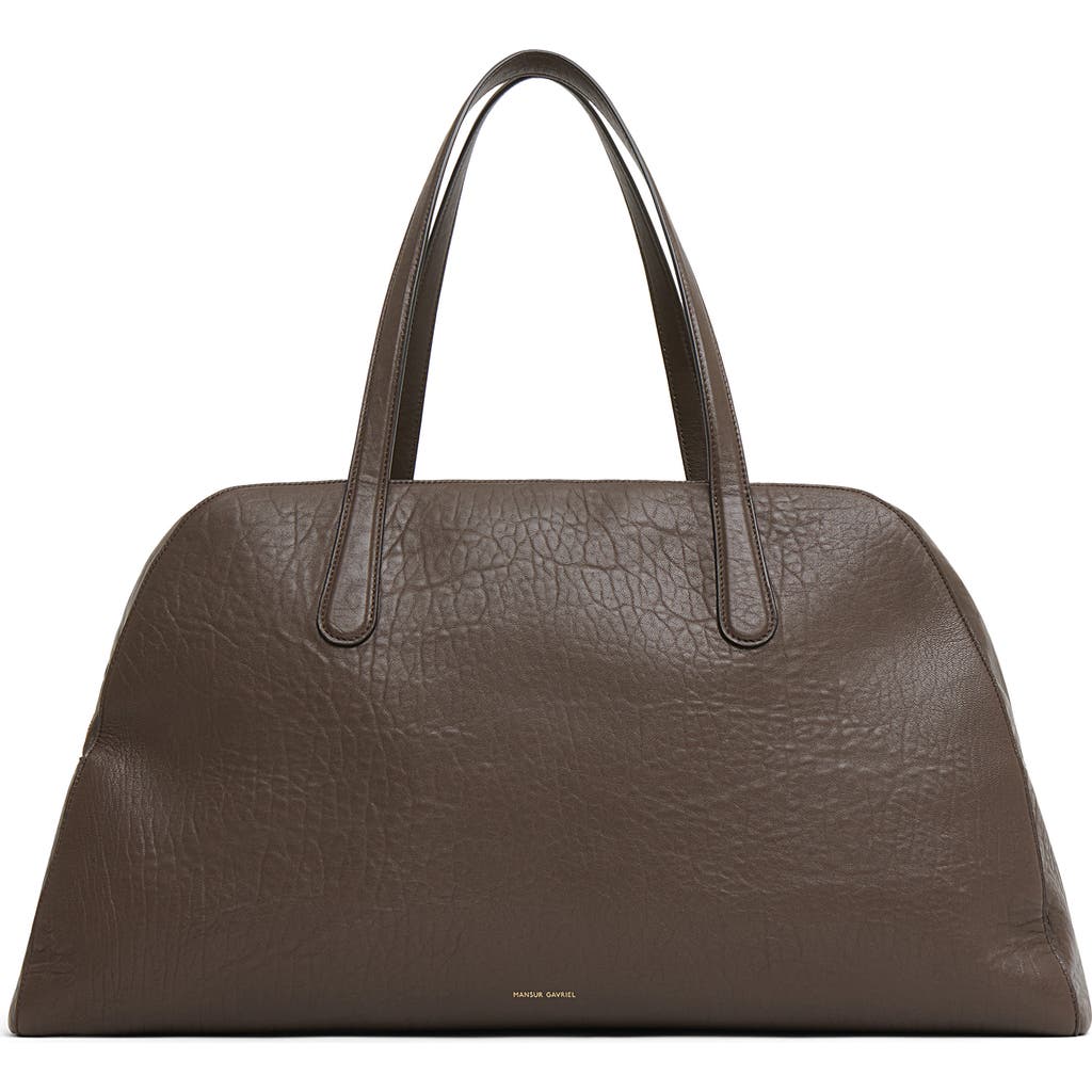 Mansur Gavriel Helios Leather Travel Bag In Brown
