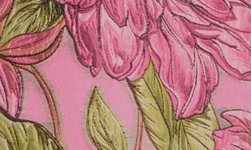 Dress The Population Olive Floral Jacquard Off The Shoulder Cocktail Minidress In Pink