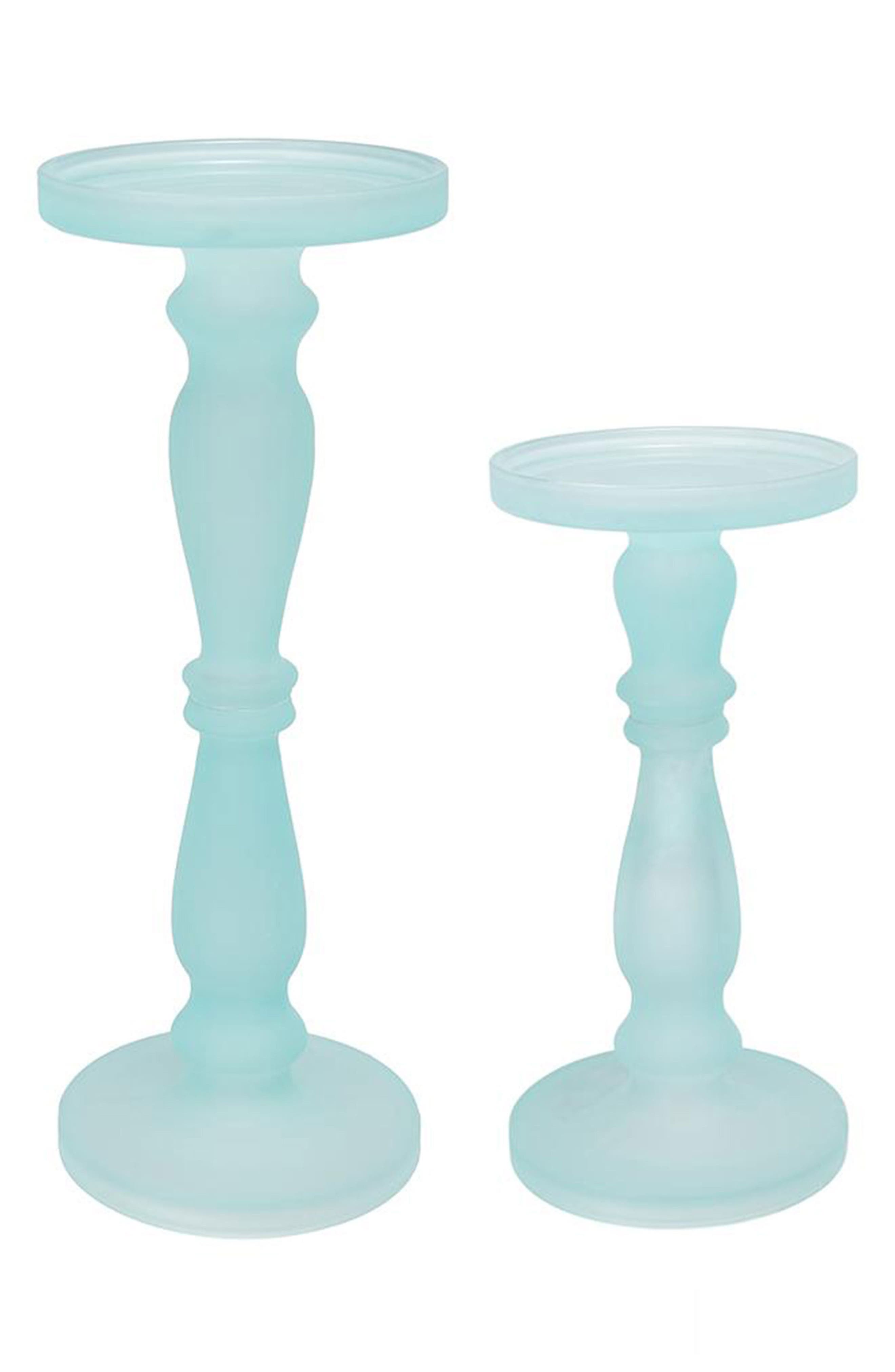 A & B Home Set of Two Glass Pedestals