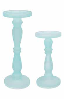 Set of Two Glass Pedestals