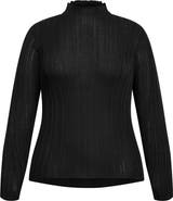 City Chic Crinkle Mock Neck Sweater