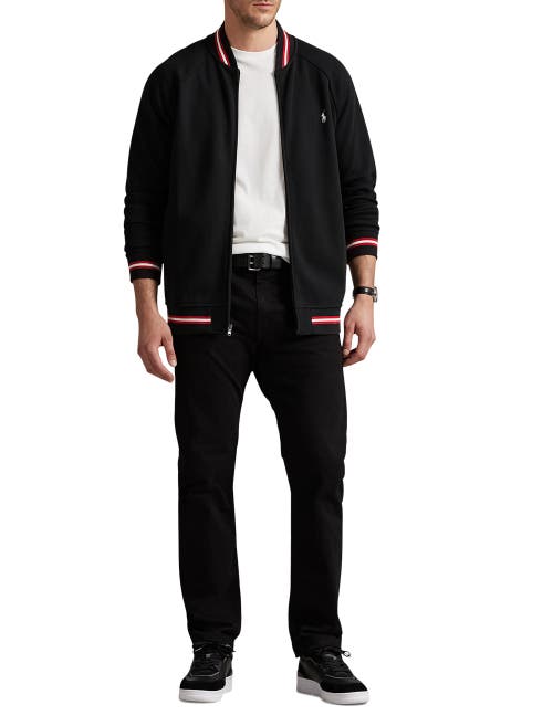 Polo Ralph Lauren Big & Tall Double-knit Mesh Bomber Jacket In Black