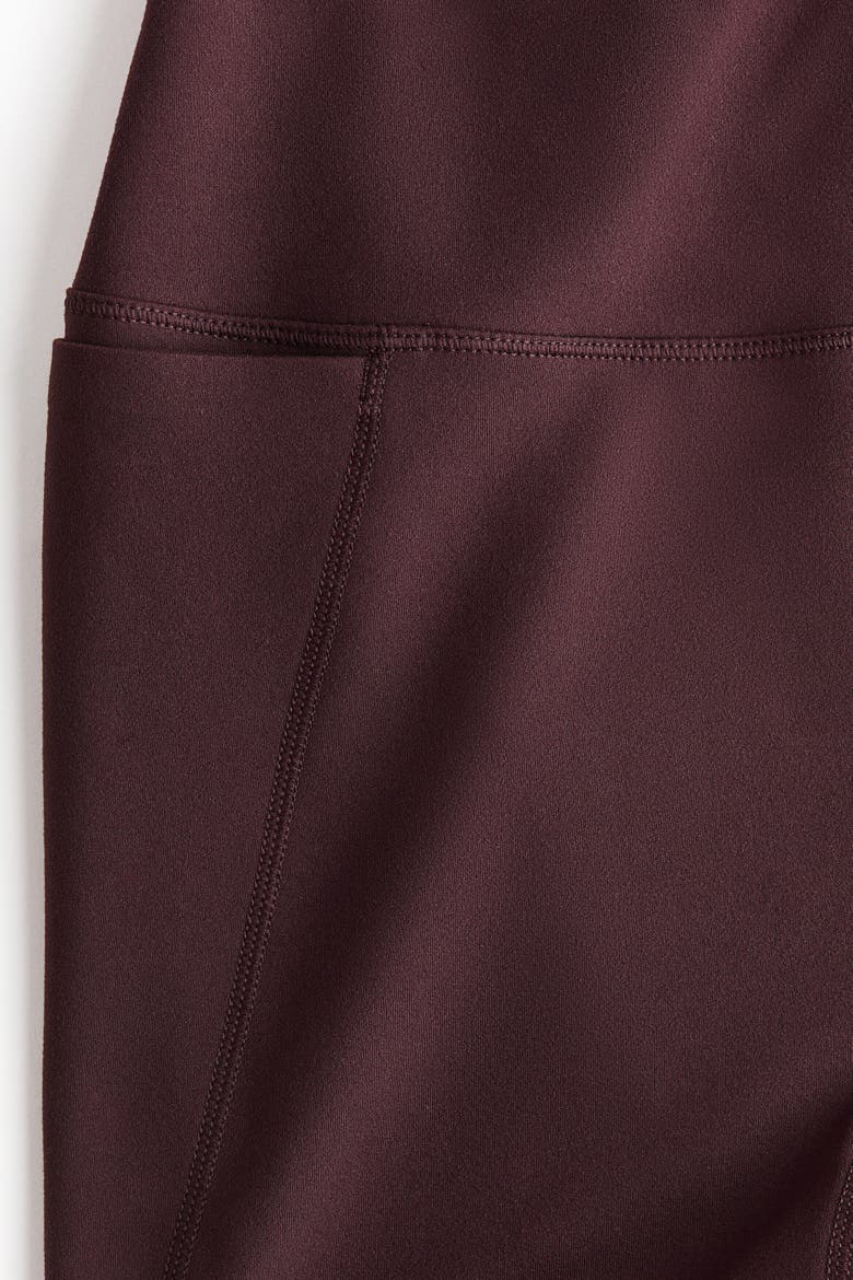 Pocket-detail Sports Leggings With Softmove, Alternate, color, Chocolate plum