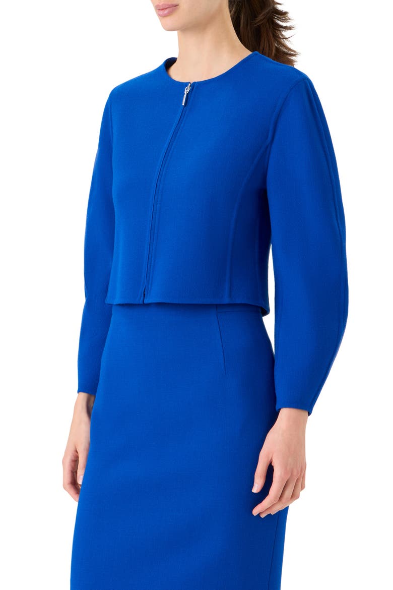 Harriet Crop Wool Blend Zip Jacket, Alternate, color, LAPIS BLUE