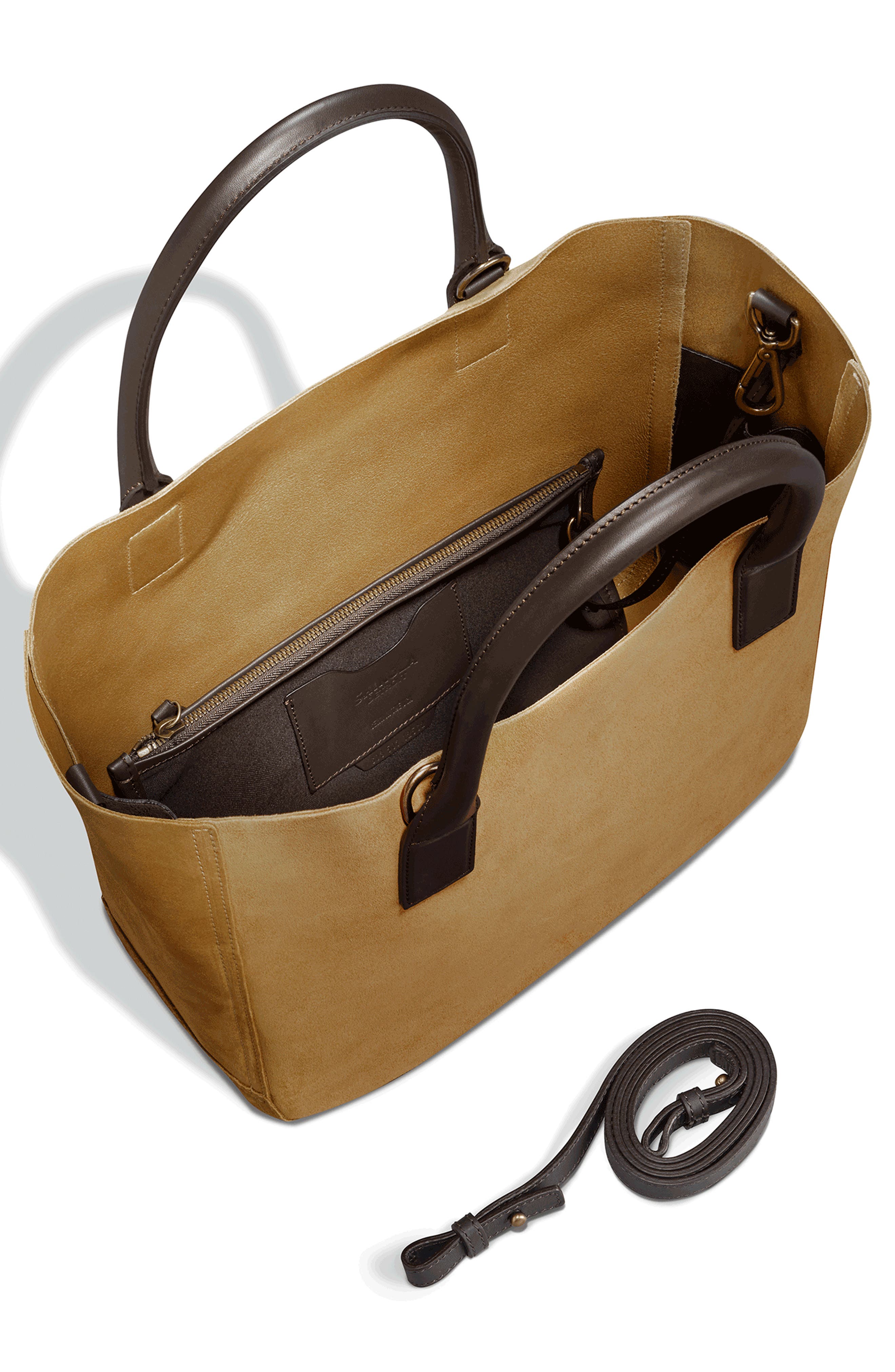 Shinola Runwell Suede Tote, Alternate, color, 