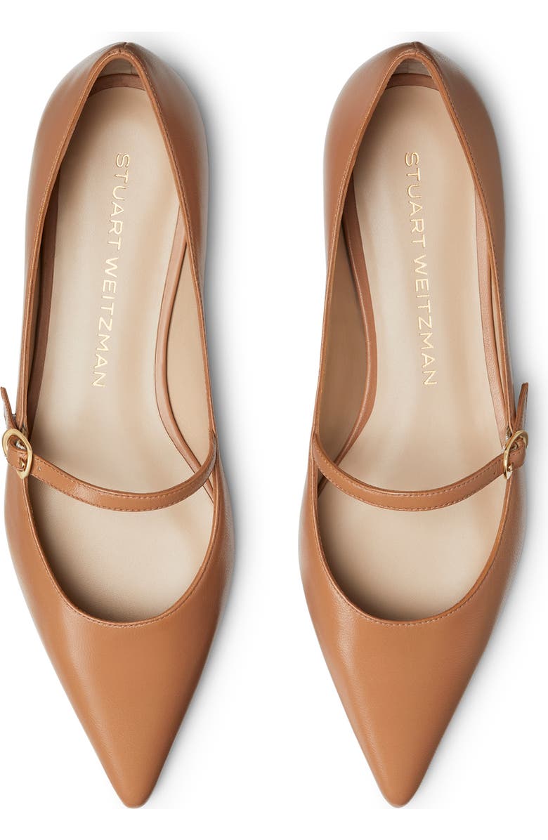 Stuart Weitzman Emilia Mary Jane Flat, Alternate, color, Tan