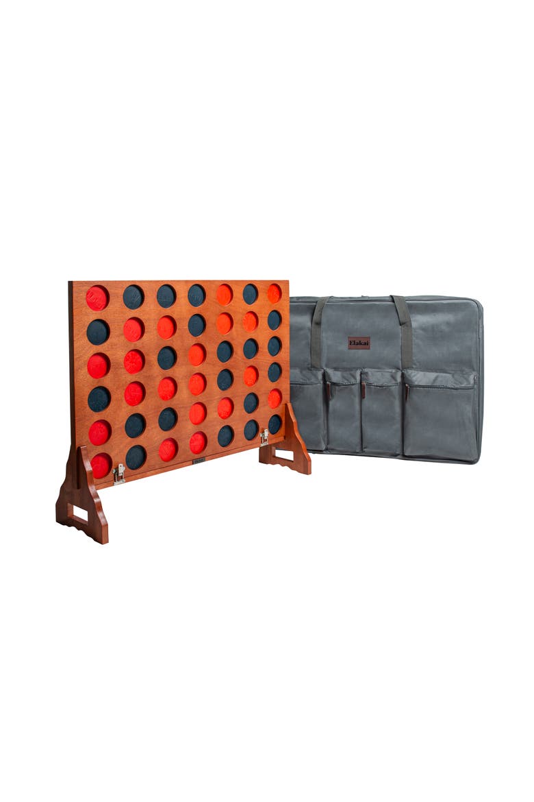 Mahogany Convoy 4 In A Row Game, Main, color, Natural Wood