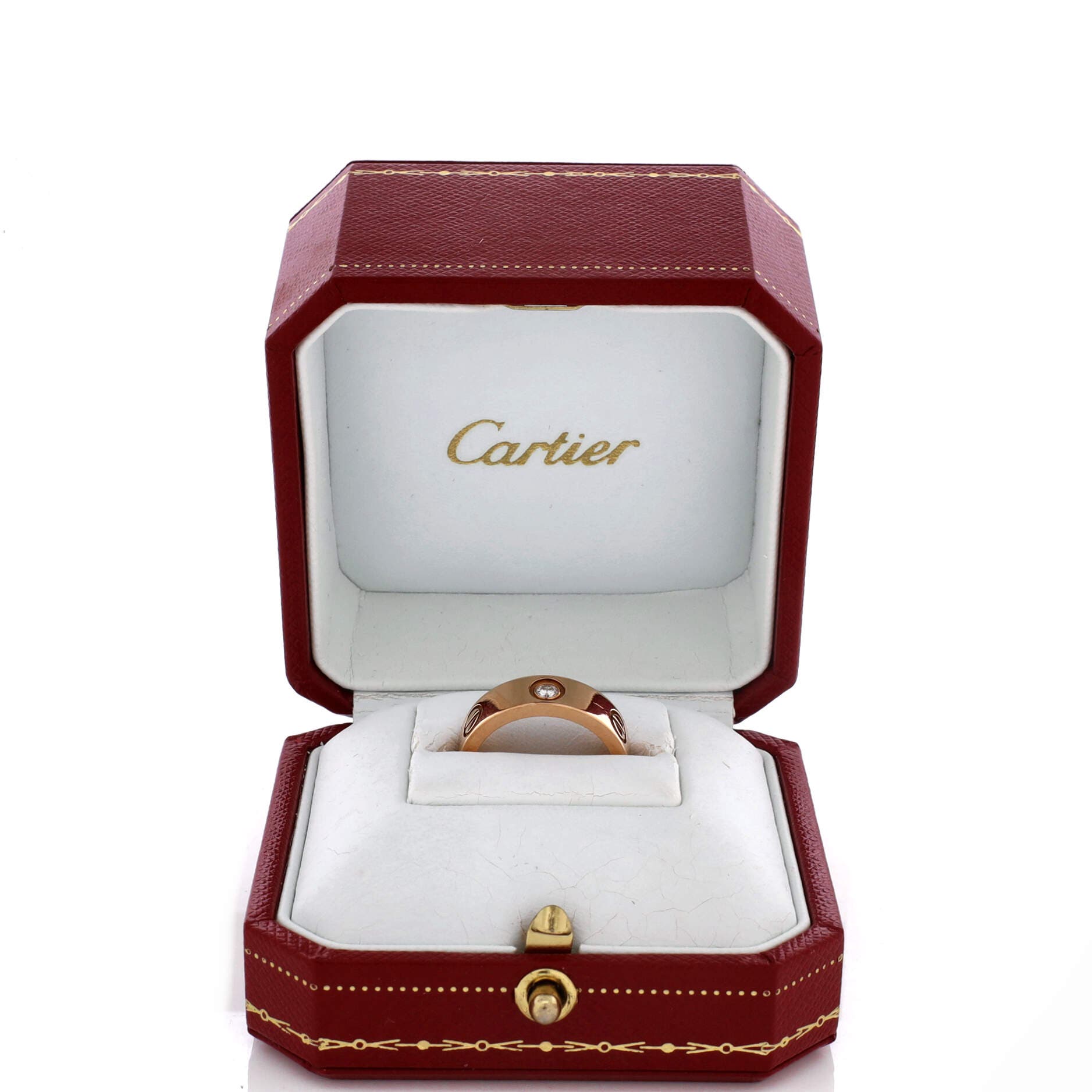 Love 3 Diamonds Band Ring 18K Rose Gold with Diamonds, Alternate, color, Metallic Gold