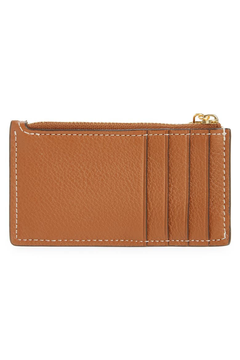 Miller Zip Leather Card Case, Alternate, color, LIGHT UMBER