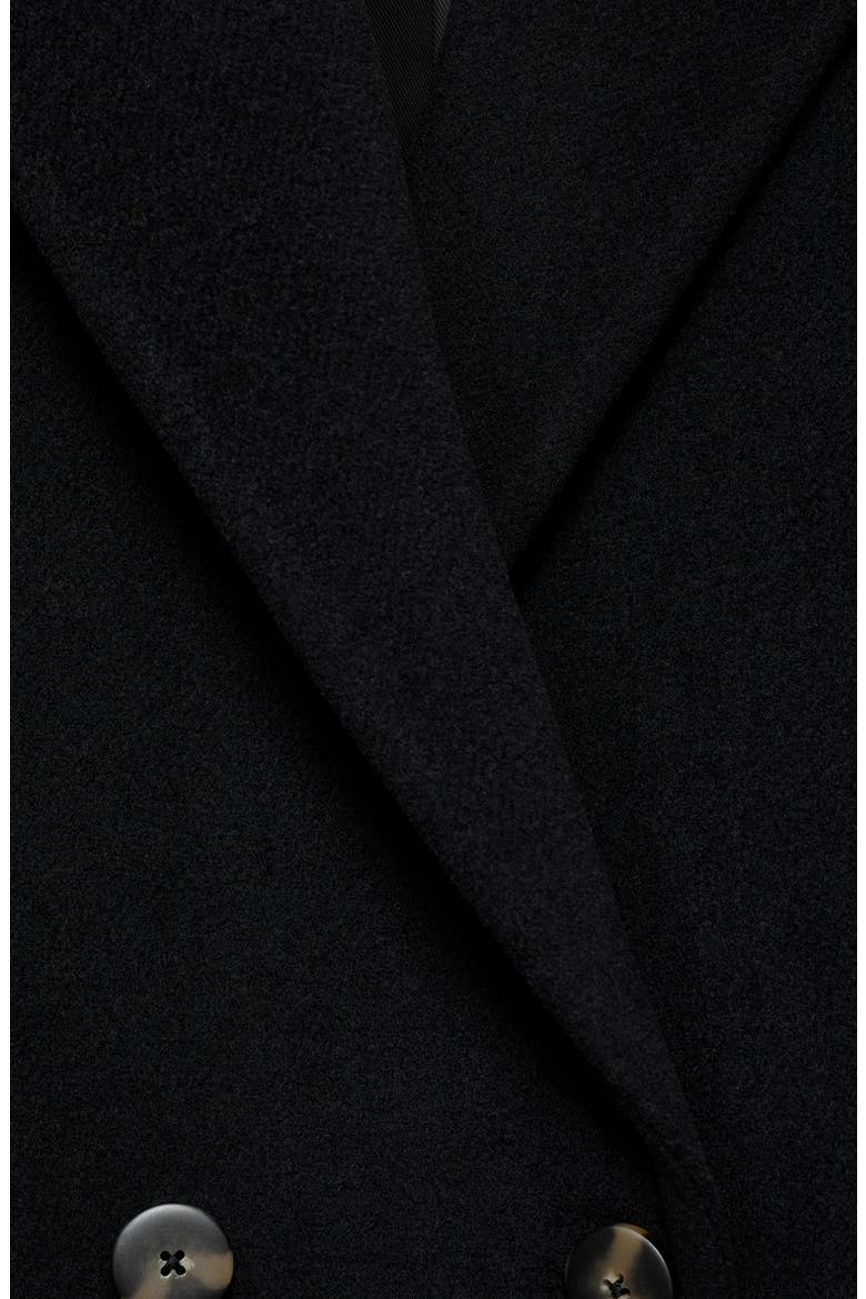 Double Breasted Coat, Alternate, color, BLACK