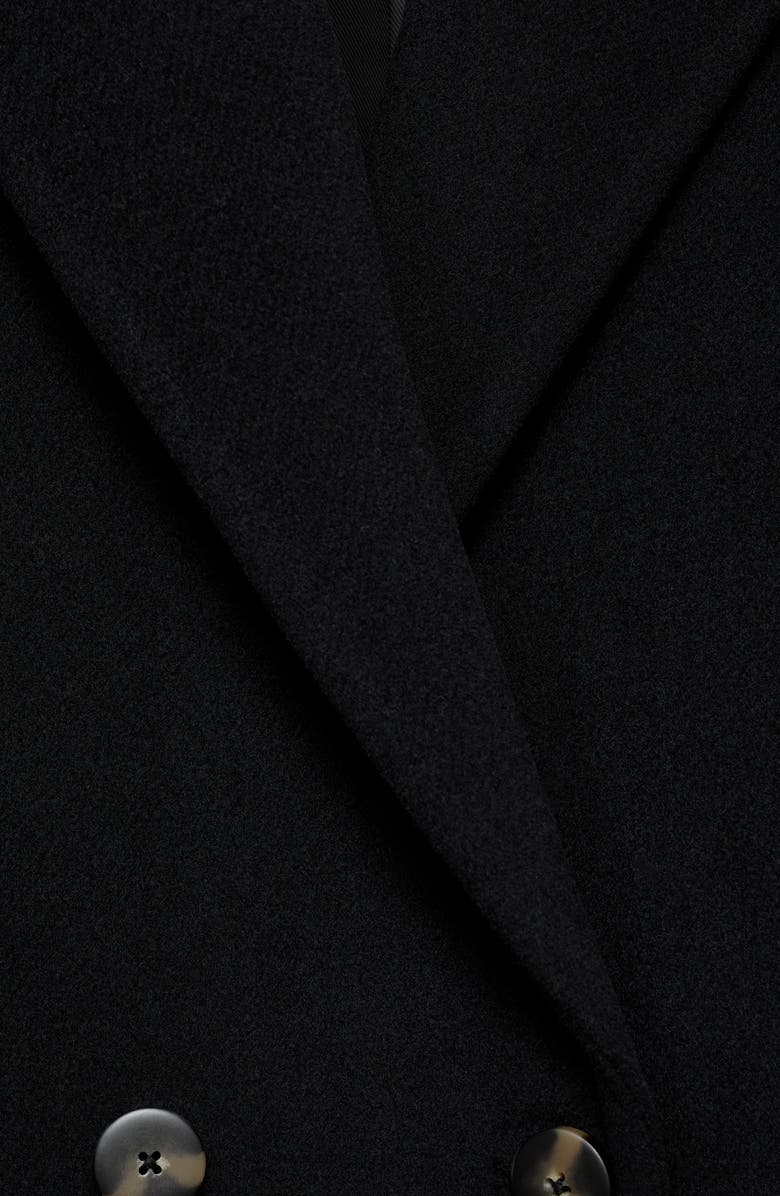 MANGO Double Breasted Coat, Alternate, color, Black