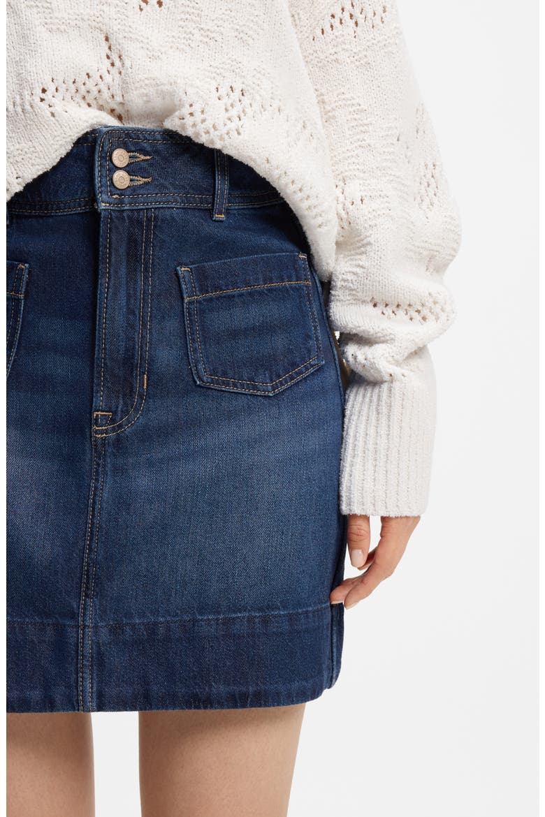 Denim Miniskirt, Alternate, color, DARK BLUE