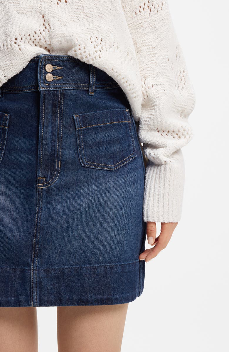 BOSS Orange Denim Miniskirt, Alternate, color, Dark Blue