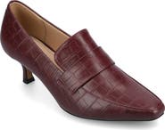 Journee Collection Celina Croc Embossed Loafer Pump - Wide Width Available