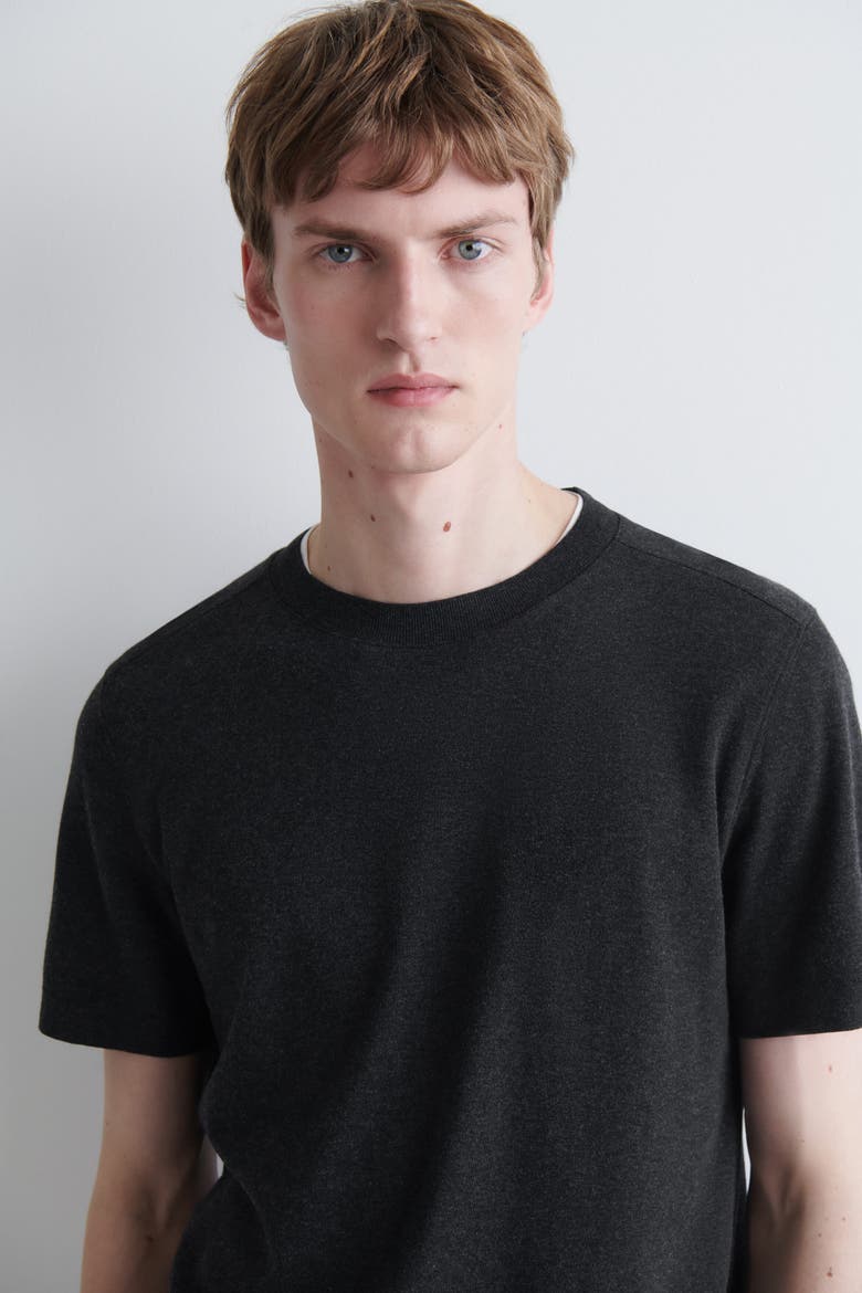 Slim Interlock-Jersey T-Shirt, Alternate, color, CHARCOAL MÉLANGE