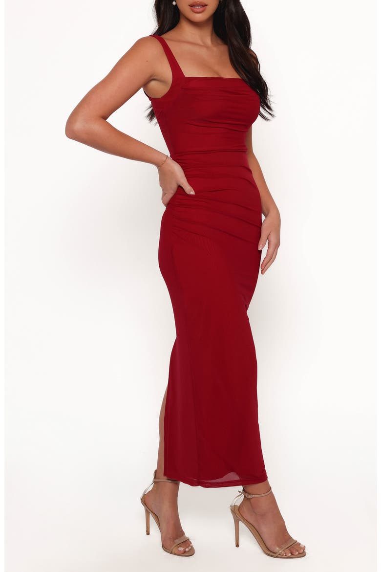 Eira Ruched Sleeveless Maxi Dress, Alternate, color, WINE