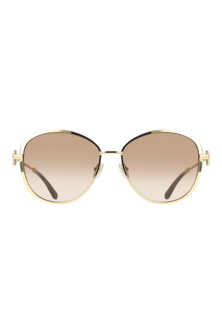 61mm Gradient Cat Eye Sunglasses, Main, color, GOLD/ BROWN GRADIENT