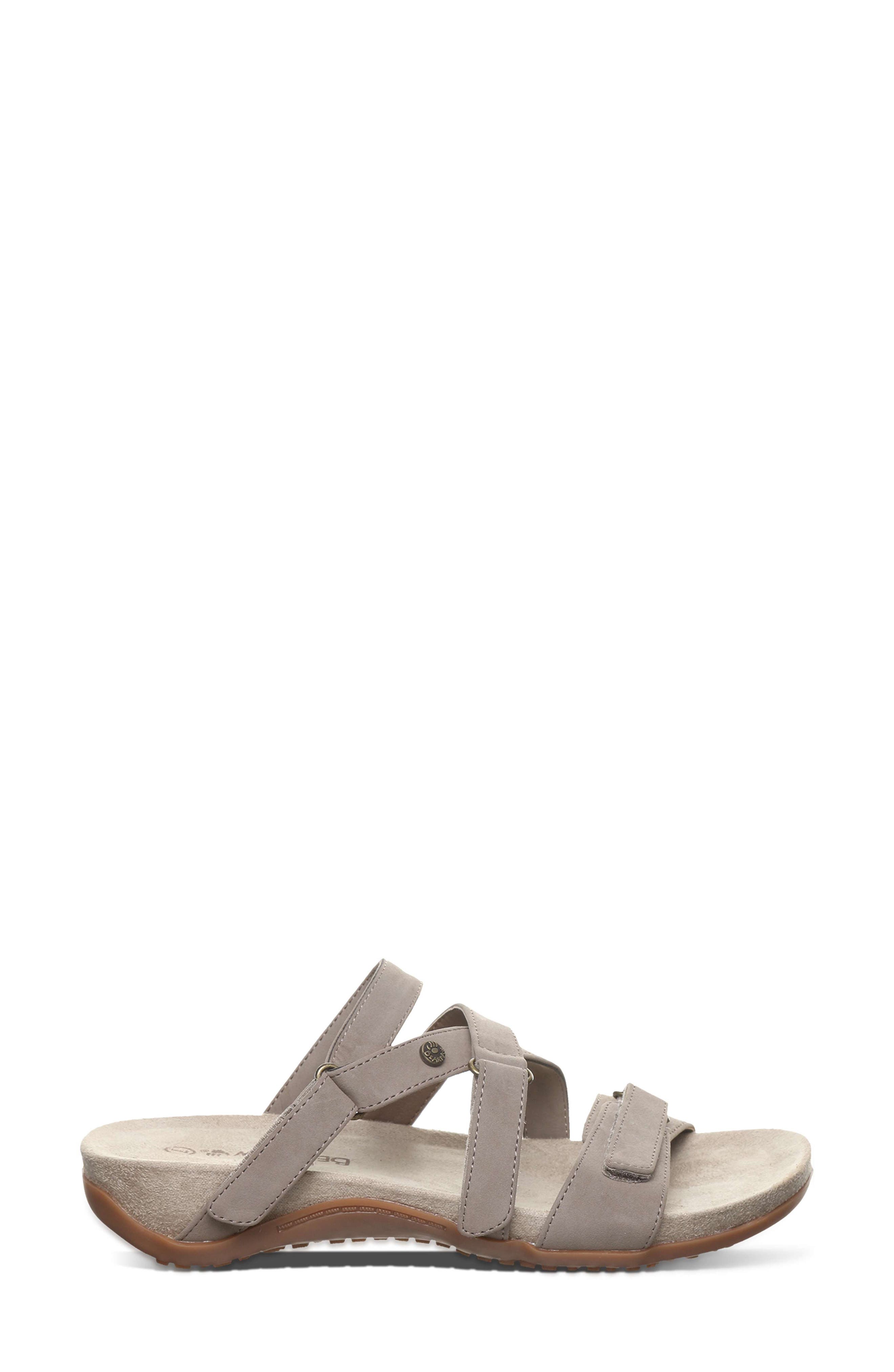 Acacia Faux Leather Slide Sandal, Alternate, color, STONE
