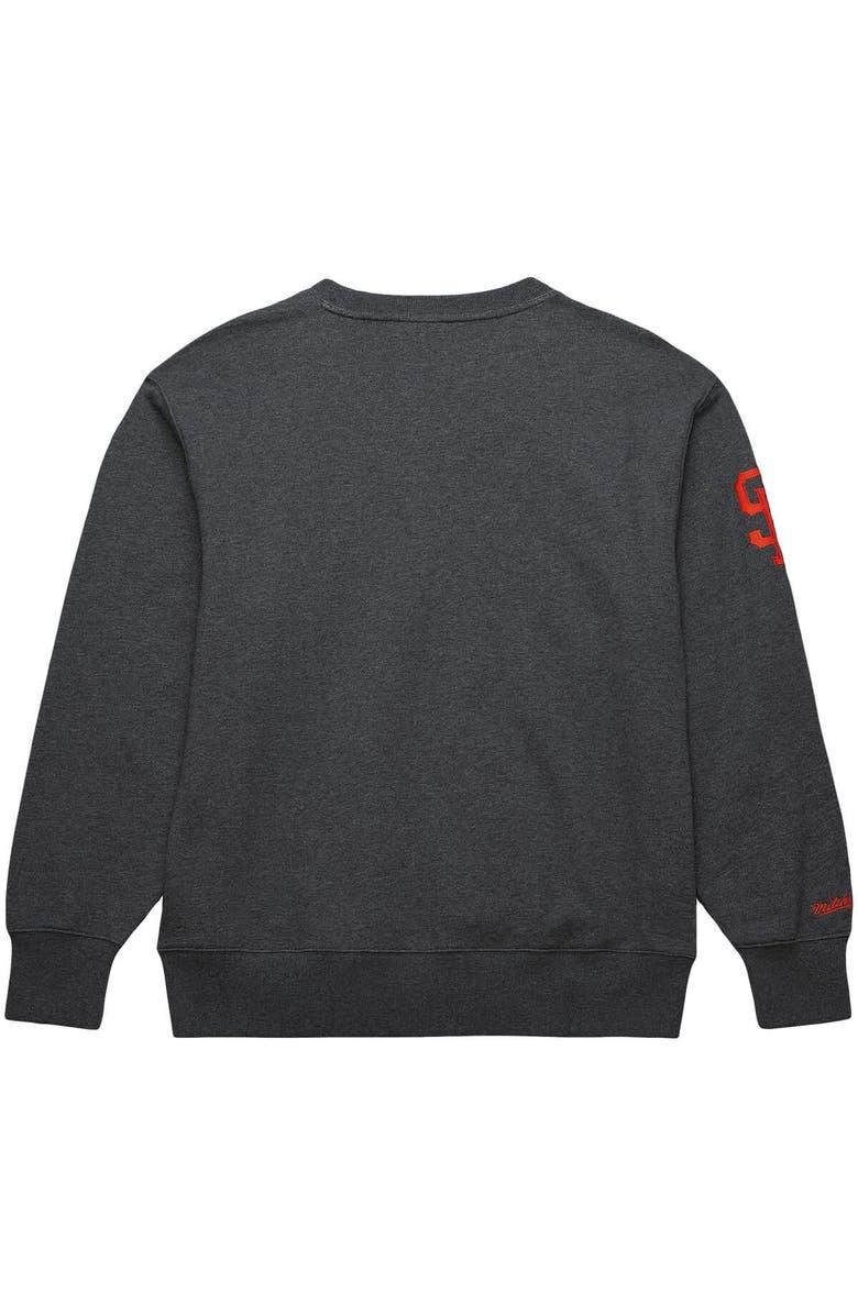 Mitchell & Ness Men's Mitchell & Ness Willie Mays Heather Charcoal San Francisco Giants Legends Collection Vintage Logo Name & Number Fleece Pullover Sweatshirt, Alternate, color, Heather Charcoal