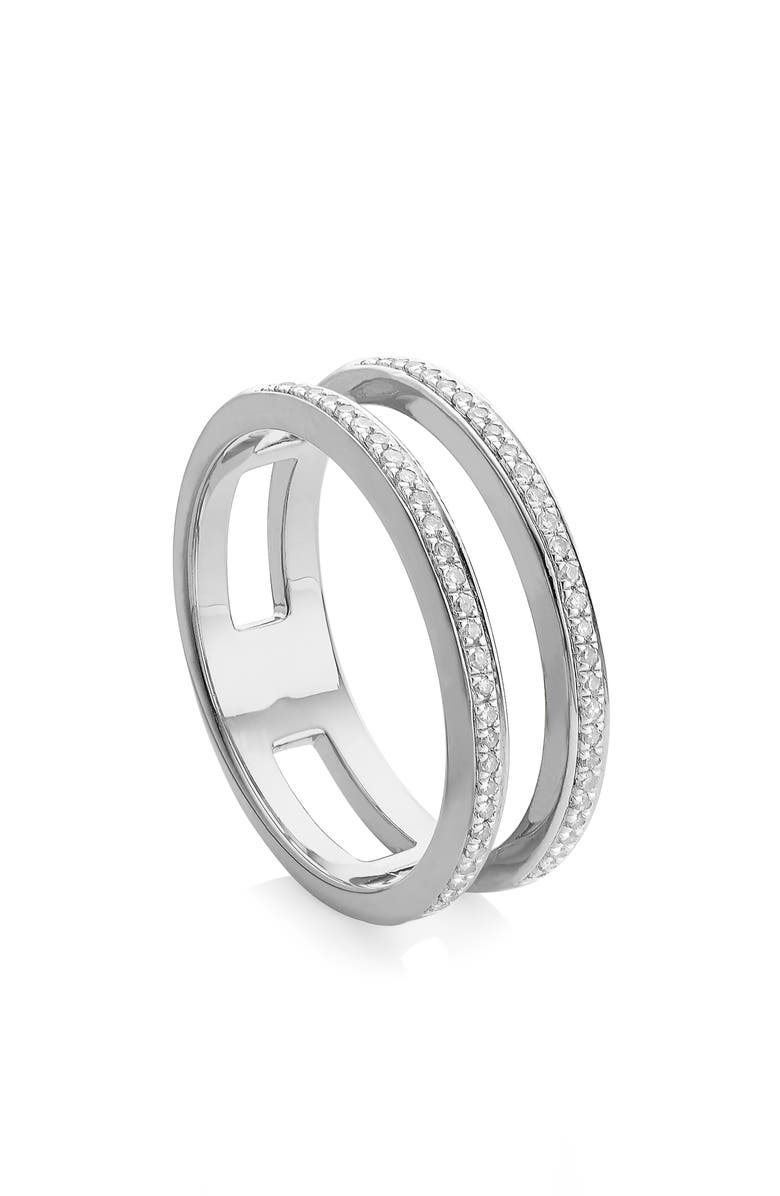 Monica Vinader Diamond Skinny Double Band Ring, Alternate, color, 