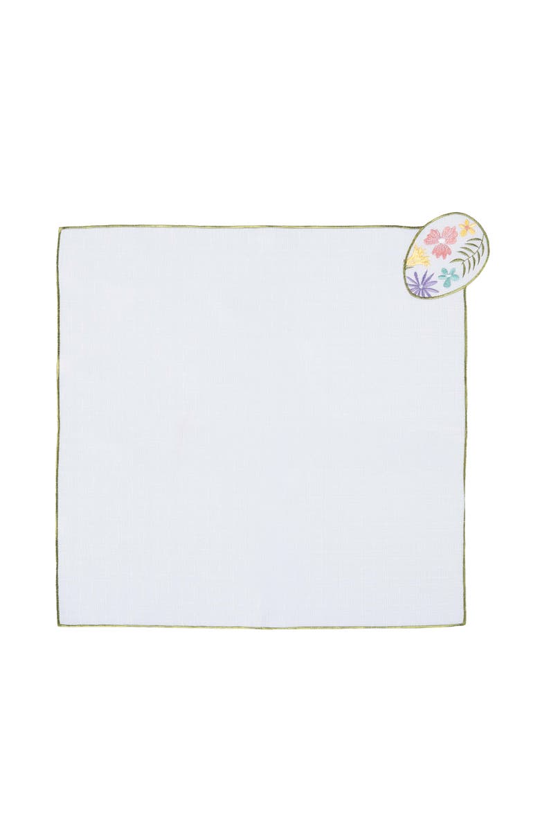 C&F Home Floral Easter Egg Embroidered Hemstitch Set of 6 Cloth Napkins, Alternate, color, Pink