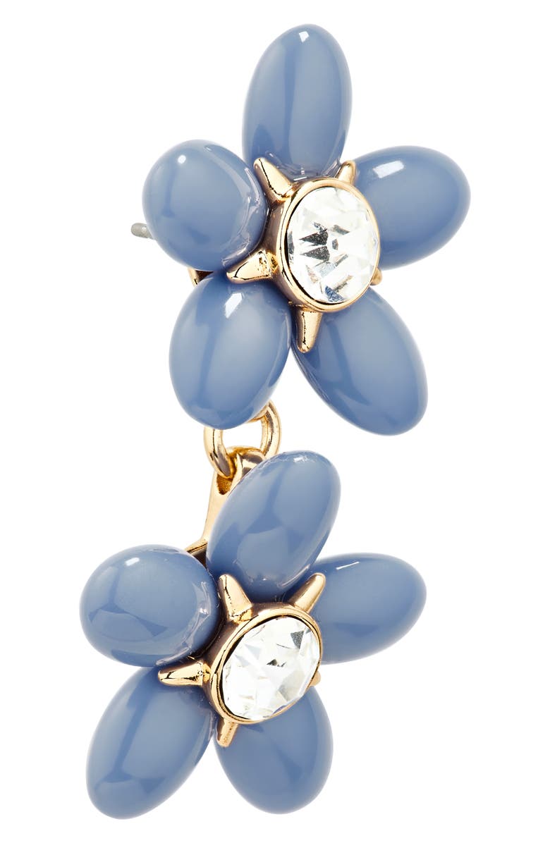 Carolina Herrera Double Flower Drop Earrings, Alternate, color, Celeste