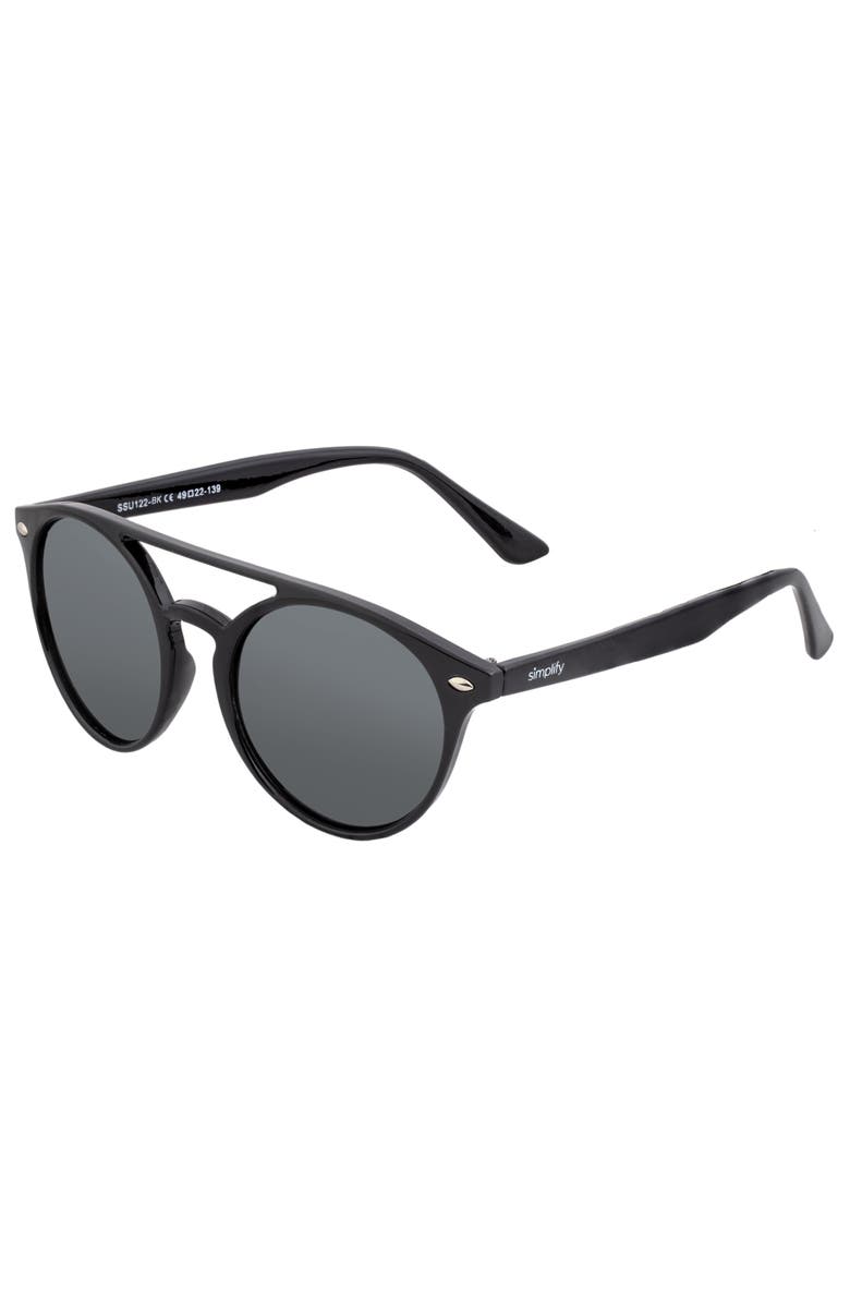 SIMPLIFY Finley Polarized Sunglasses, Main, color, Black/Black