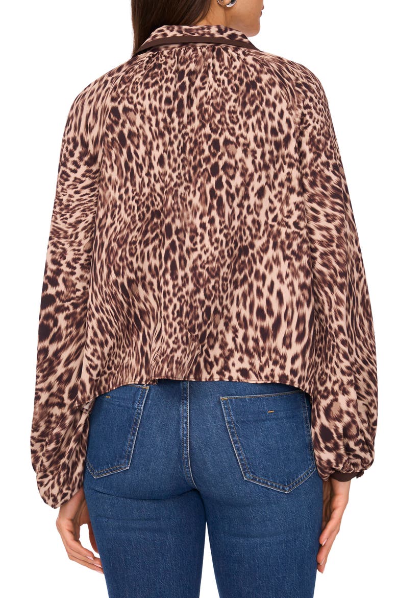 Leopard Print Button-Up Shirt, Alternate, color, RICH TAUPE
