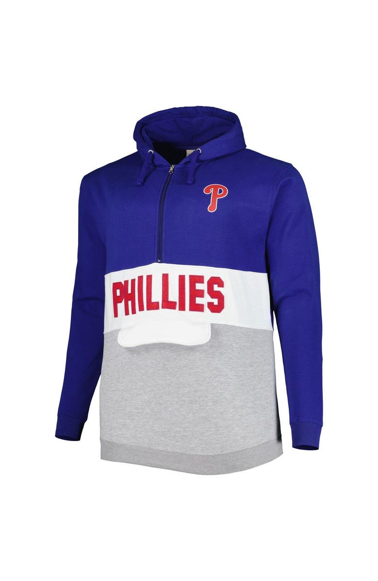 PROFILE Men's Royal/White Philadelphia Phillies Big & Tall Fleece Half-Zip Hoodie, Alternate, color,