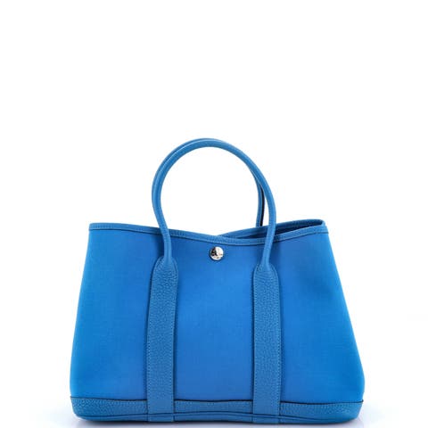 Garden Party Tote Toile and Leather 30