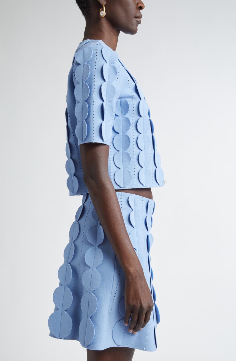 Oscar de la Renta 3D Circle Crop Cardigan, Alternate, color, 