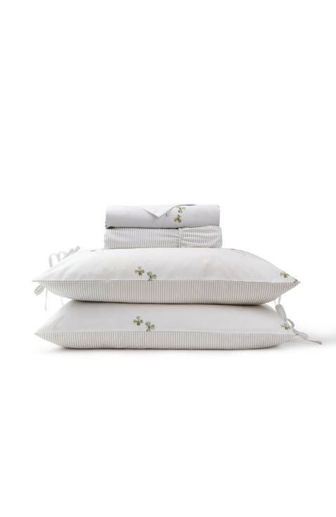 Clover Romantic Floral Striped Reversible Sheet Set Bundles