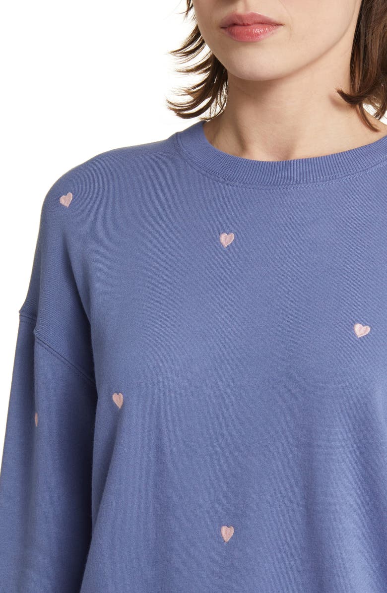 Rails Ramona Star Cotton Modal Sweatshirt, Alternate, color, Pink Periwinkle Hearts