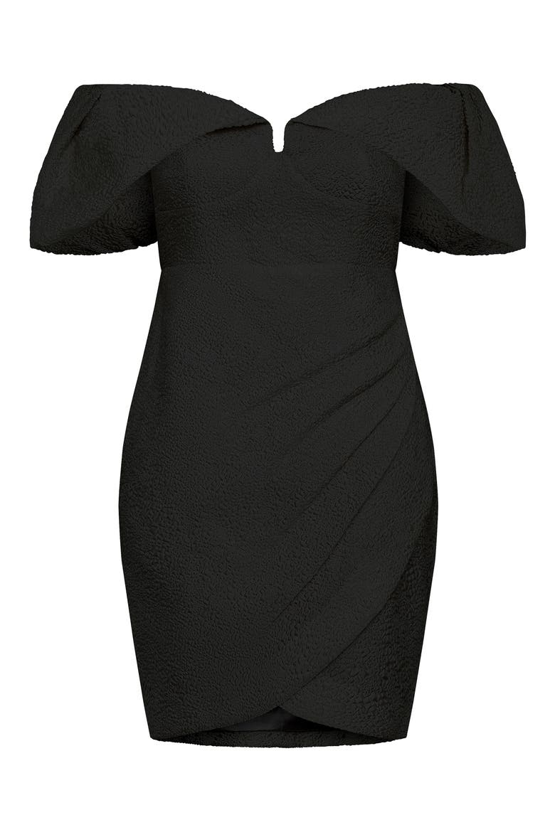 Jez Off the Shoulder Minidress, Alternate, color, BLACK