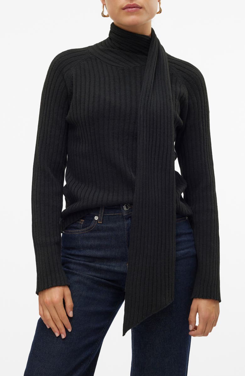 VERO MODA Zoey Rib Scarf Sweater, Main, color,