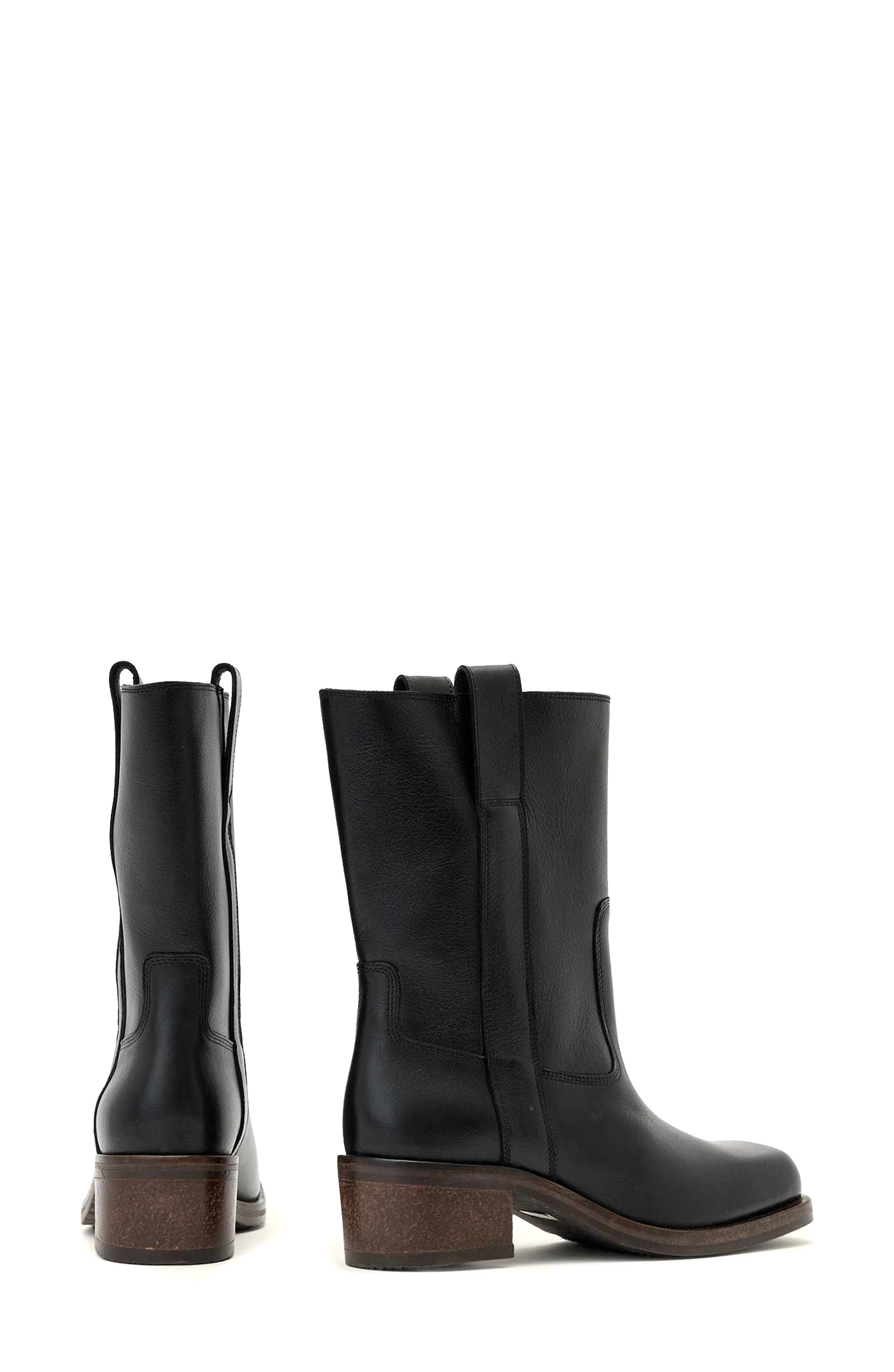 AllSaints Terri Block Heel Boot, Alternate, color, Black
