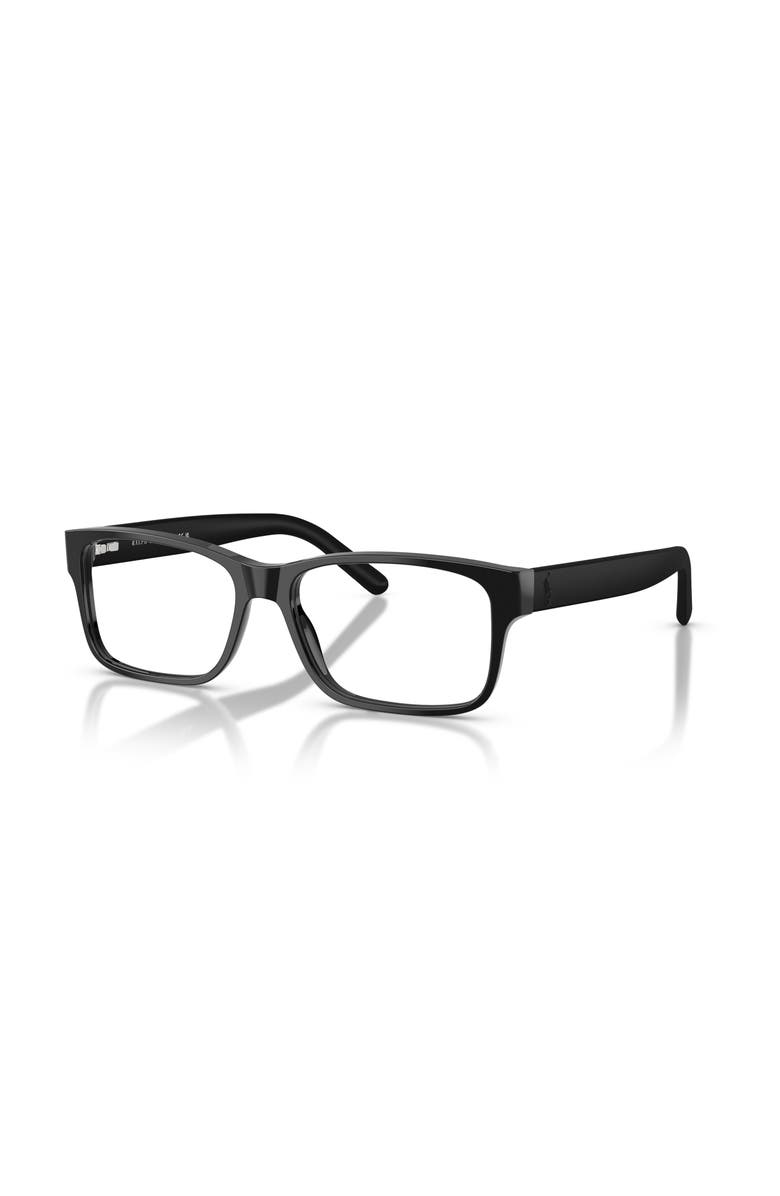 Polo Ralph Lauren 54mm Rectangle optical glasses, Main, color, Black