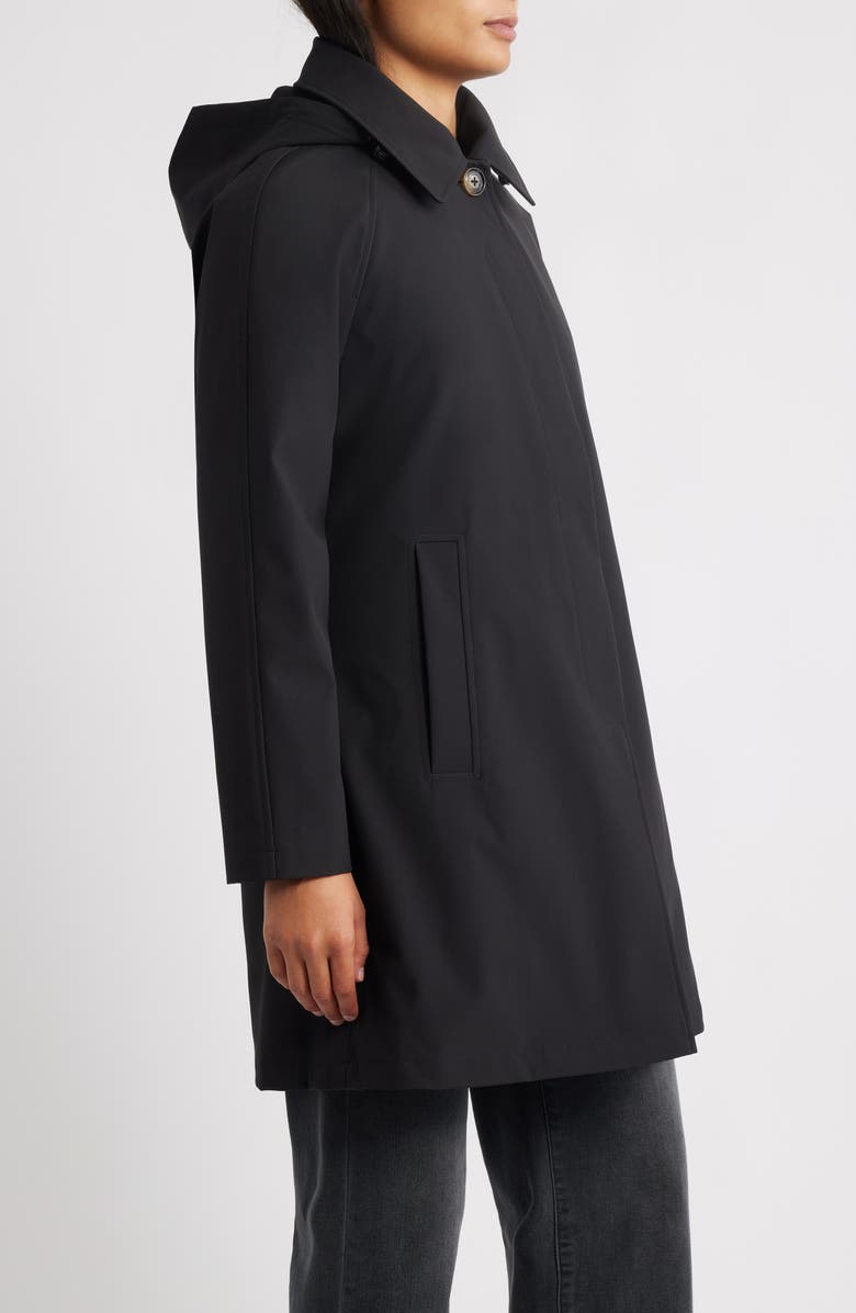 London Fog Heritage Bonded Trench Raincoat with Removable Hood, Alternate, color, Black