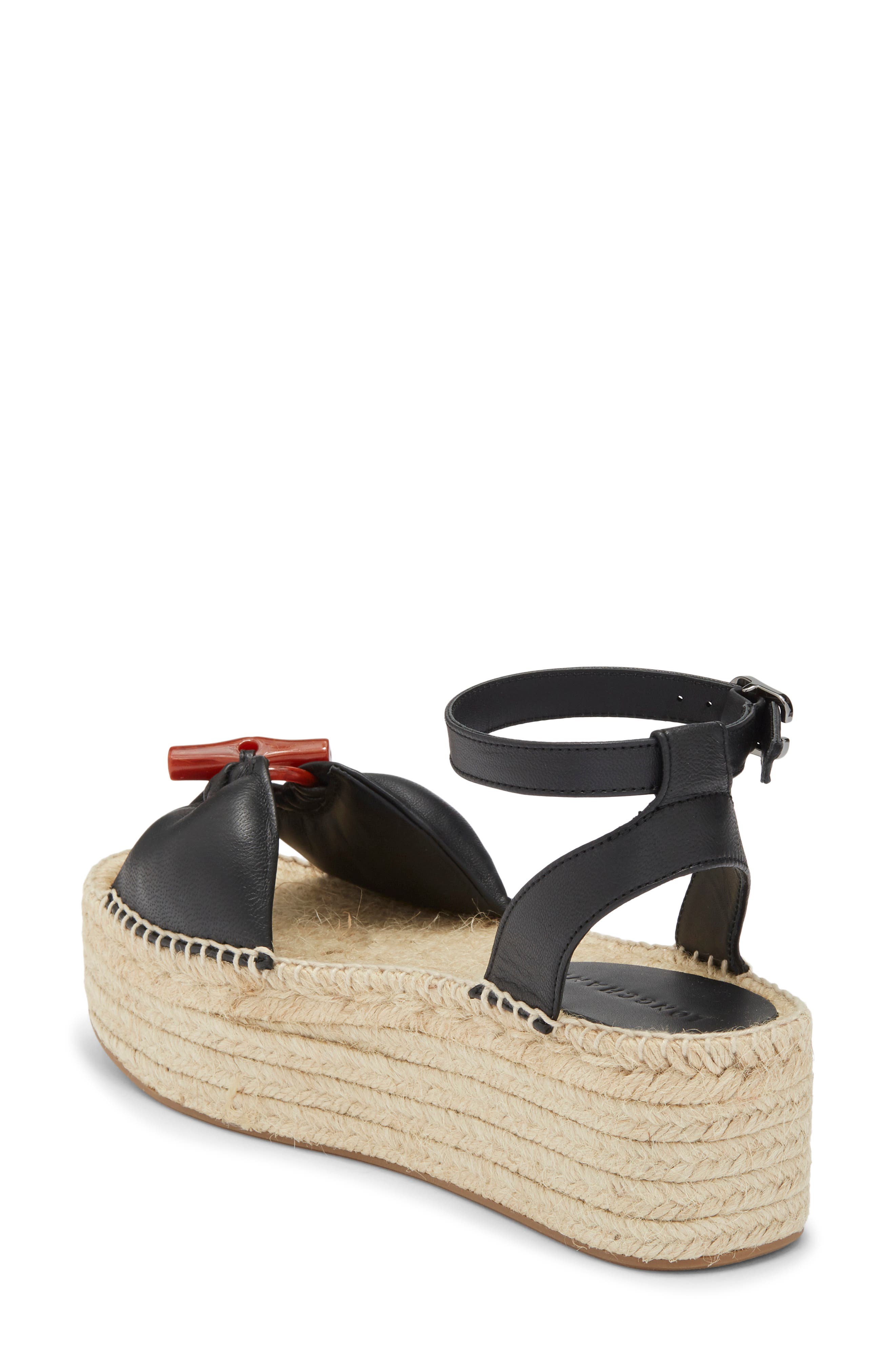 Longchamp Platform Espadrille Sandal, Alternate, color, Black