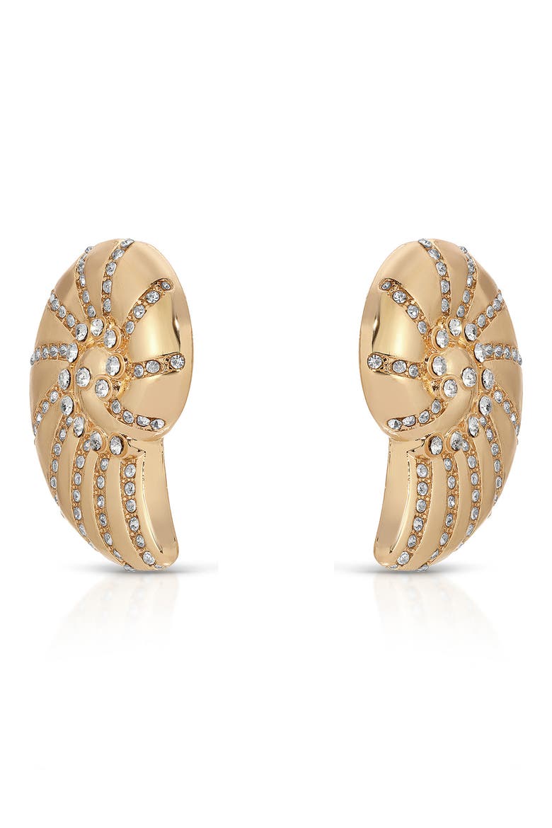 Shell Statement Stud Earrings, Alternate, color, GOLD
