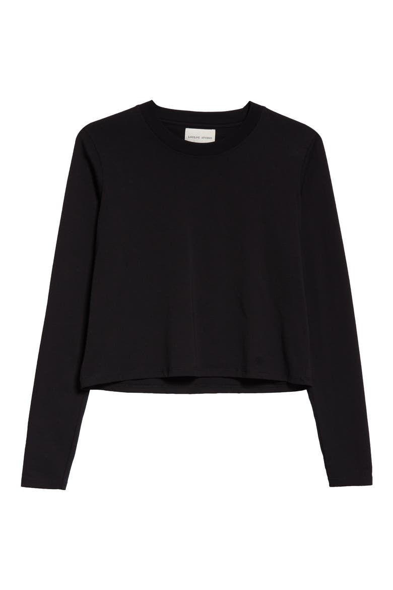 Masal Long Sleeve Cotton T-Shirt, Alternate, color, BLACK