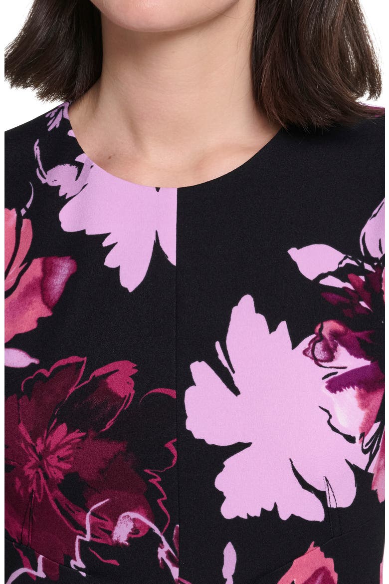 Floral A-Line Dress, Alternate, color, SYRAH MULTI